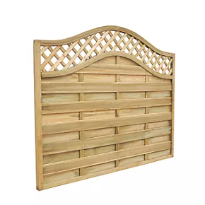 Forest Prague Lattice Curved Top Fence Panels 6 x 5' Pack of 3 - Image 2