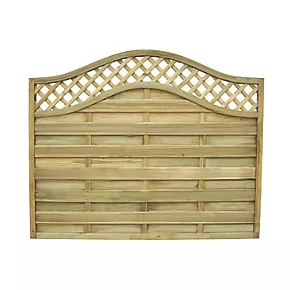 Forest Prague Lattice Curved Top Fence Panels 6 x 5' Pack of 3