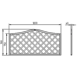 Forest Hamburg Lattice Curved Top Garden Screens 6 x 3' 4 Pack - Image 4