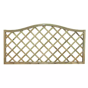 Forest Hamburg Lattice Curved Top Garden Screens 6 x 3' 4 Pack