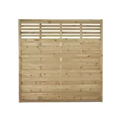 Forest Kyoto Slatted Top Fence Panels 6 x 6' Pack of 8