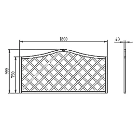 Forest Hamburg Screen Lattice Curved Top Fence Panels 6 x 3' 3 Pack - Image 3
