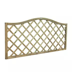 Forest Hamburg Screen Lattice Curved Top Fence Panels 6 x 3' 3 Pack