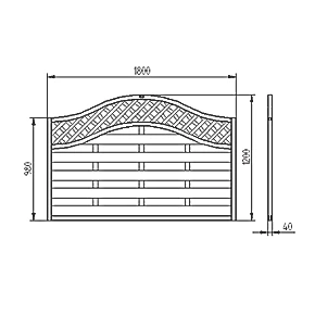 Forest Prague Lattice Curved Top Fence Panels 6 x 4' Pack of 3 - Image 3