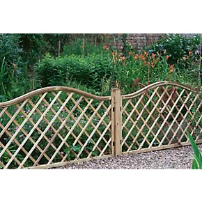 Forest Hamburg Lattice Curved Top Garden Screens 6 x 3' 5 Pack - Image 2