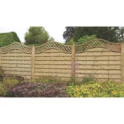 Forest Prague Lattice Curved Top Fence Panels 6 x 6' Pack of 3